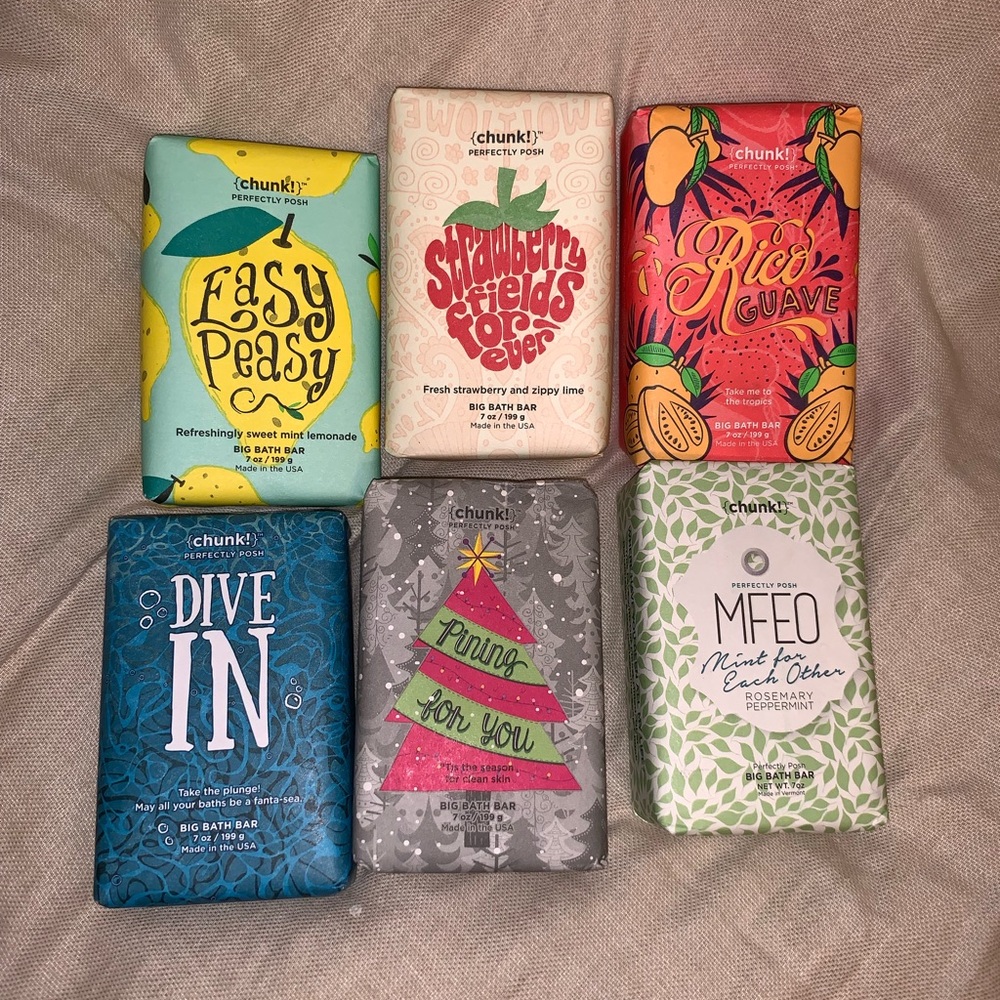 Lot of 6 retired Perfectly Posh chunk! bath bars